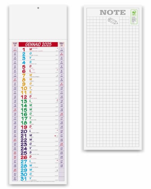 Calendario silhouette multicolor